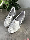 Перфоровані білі шкіряні мокасини 37 р-р, фото 9