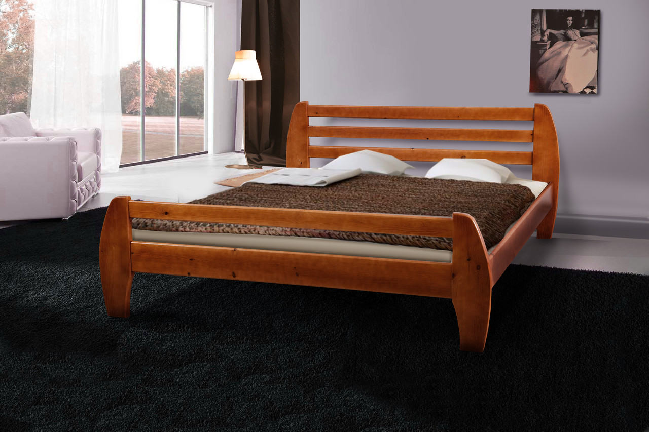 Ліжко дерев'яне двоспальне Галаксі 1,6 м сосна