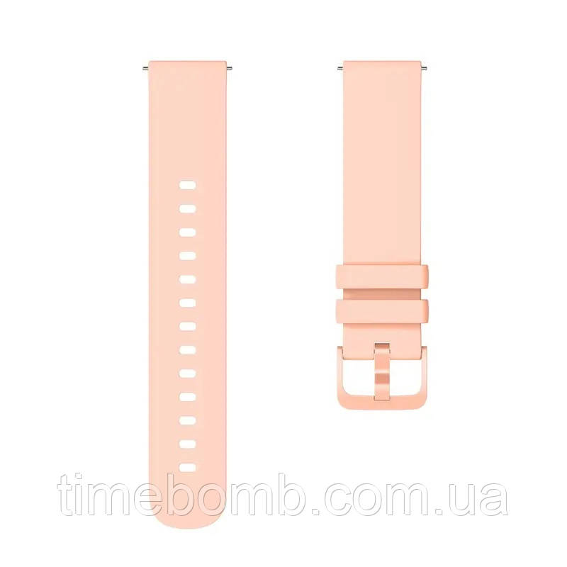Силіконовий ремінець для годинника 18 мм тілесно-рожевий
