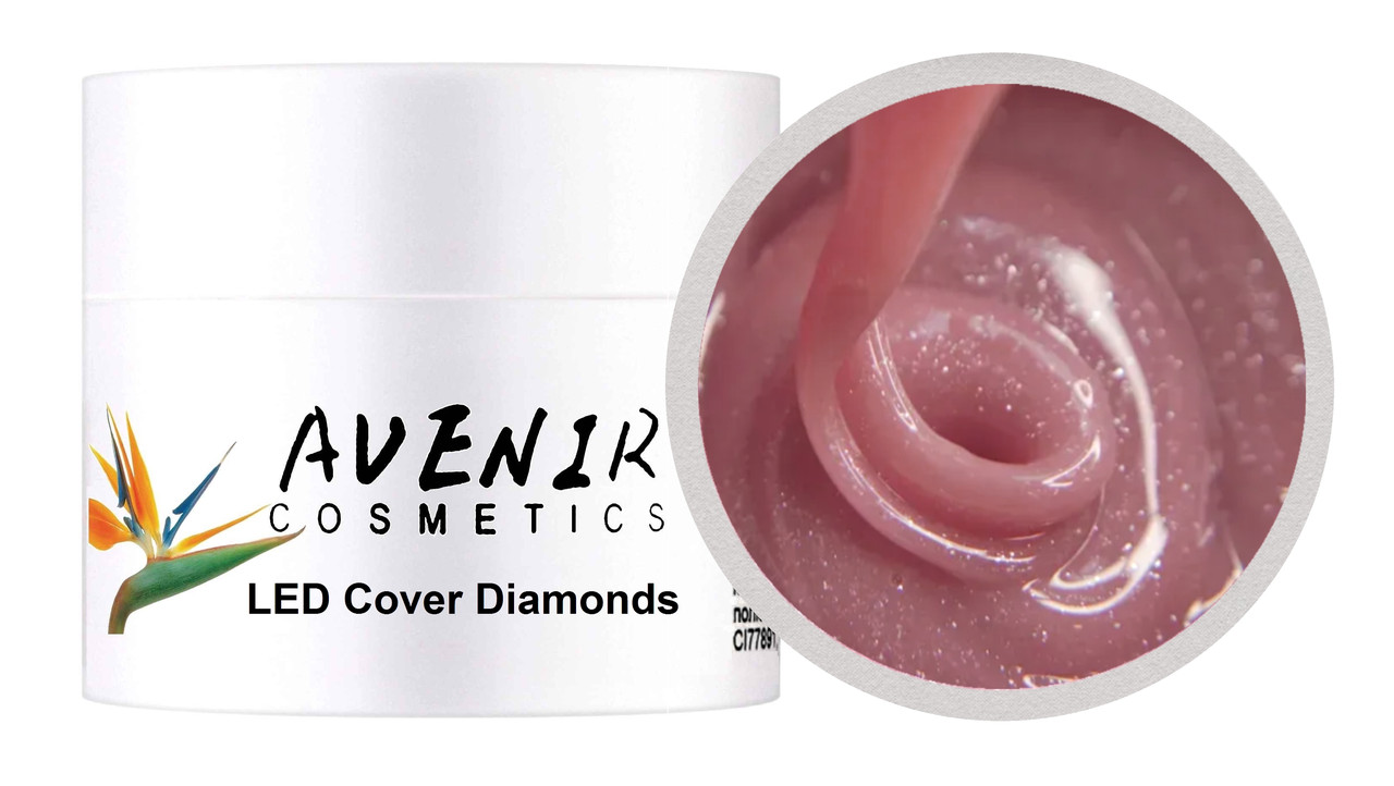 Гель для нарощування LED Cover Diamonds з шимером 15 мл, фото 1