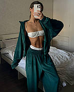 Жіночий костюм oversize із якісного велюру Sport (Туреччина) сіро-блакитний, фото 7