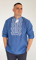Яркая мужская вышиванка с пат-манжетом 317-7+