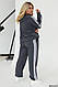 Спортивний легкий прогулянковий костюм, кофта на змійці, батал 50-52,54-56,58-60, фото 5