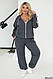 Спортивний легкий прогулянковий костюм, кофта на змійці, батал 50-52,54-56,58-60, фото 6