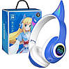 Навушники бездротові STN-25 з вушками та підсвічуванням Синій, фото 2
