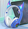 Навушники бездротові STN-25 з вушками та підсвічуванням Синій, фото 6