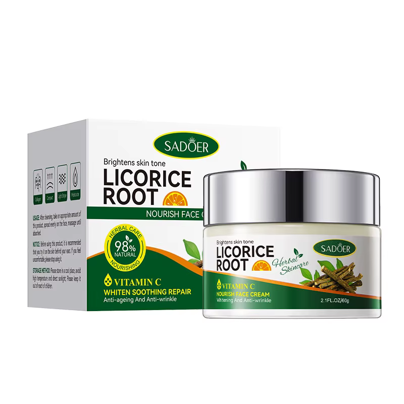 Крем для обличчя SADOER Licorice Root + Vitamin C освітлюючий, живильний, омолоджуючий 60 г