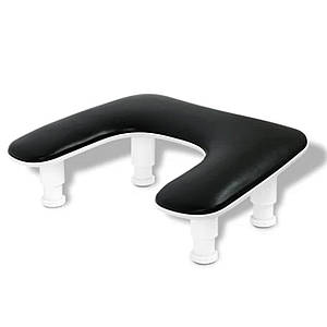 Підлокітник для манікюру пластиковий ФІГУРНИЙ з регулюванням висоти, чорно-білий