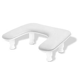 Підлокітник для манікюру пластиковий ФІГУРНИЙ з регулюванням висоти, сіро-білий