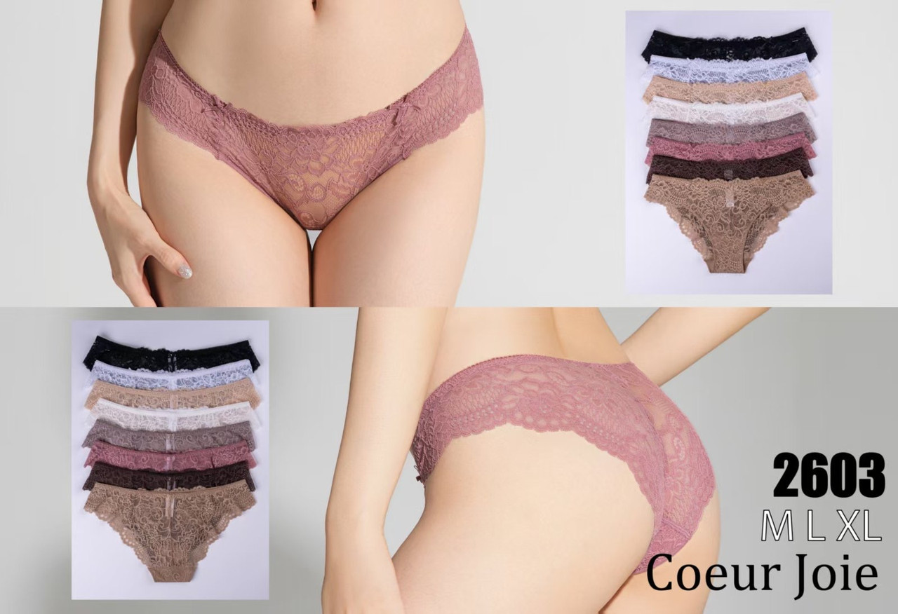 Мереживні трусики із середньою посадкою, розміри M, L,XL