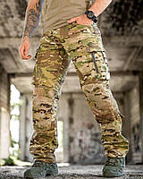 Військові посилені штани з наколінниками Multicam | Штурмові тактичні штани ріп-стоп