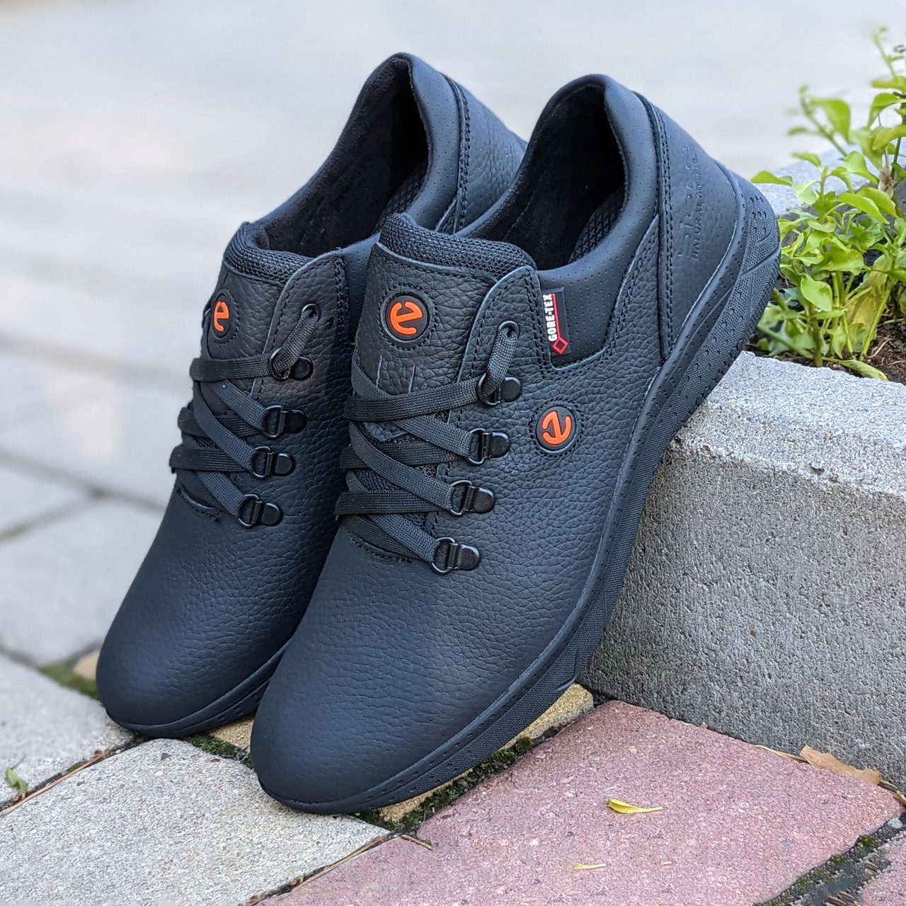 Чоловічі шкіряні кросівки (натуральна шкіра) чорні демісезонні для чоловіків на весну осінь, розміри 40-45, фото 1