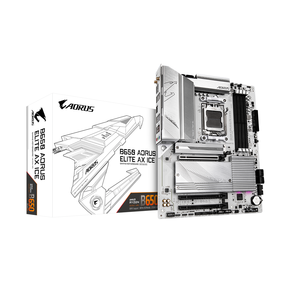 Mатеринська плата Gigabyte B650M Aorus Elite AX ICE Socket AM5 (B650M AORUS ELITE AX ICE)