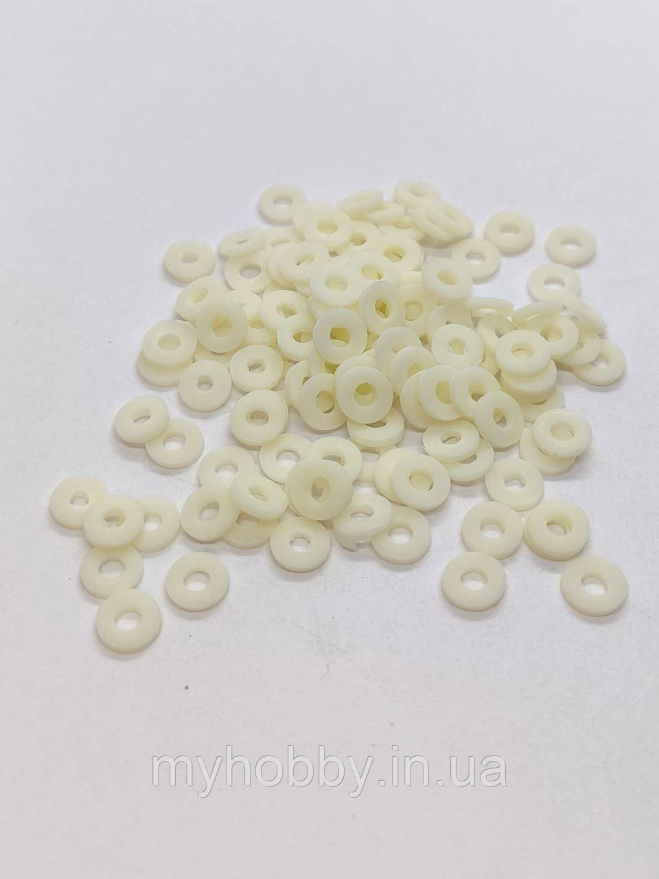 Намистини пласкі (+-150шт) Айворі, фото 1