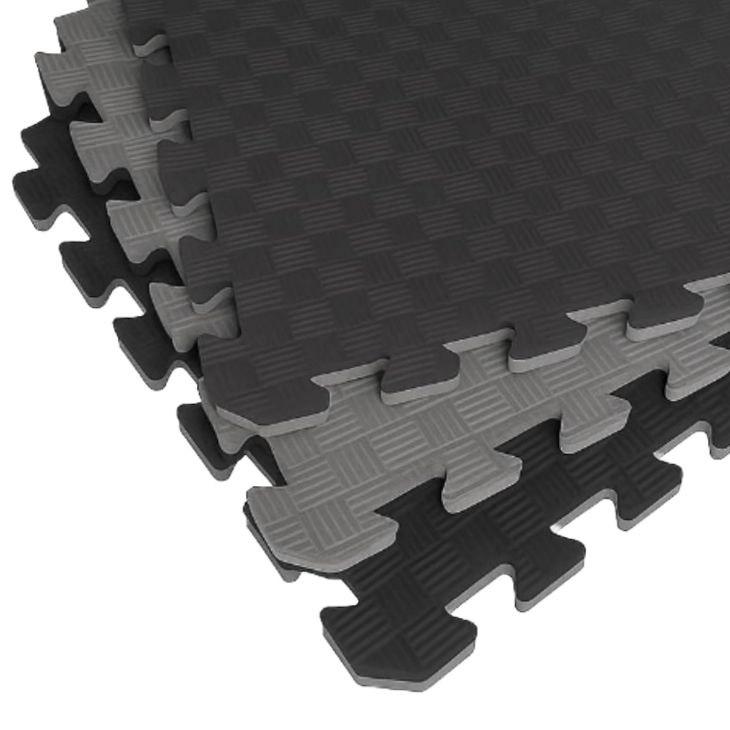 Татамі 50х50х3 см чорно-сірий (двошаровий килимок пазл) IZOLON EVA SPORT