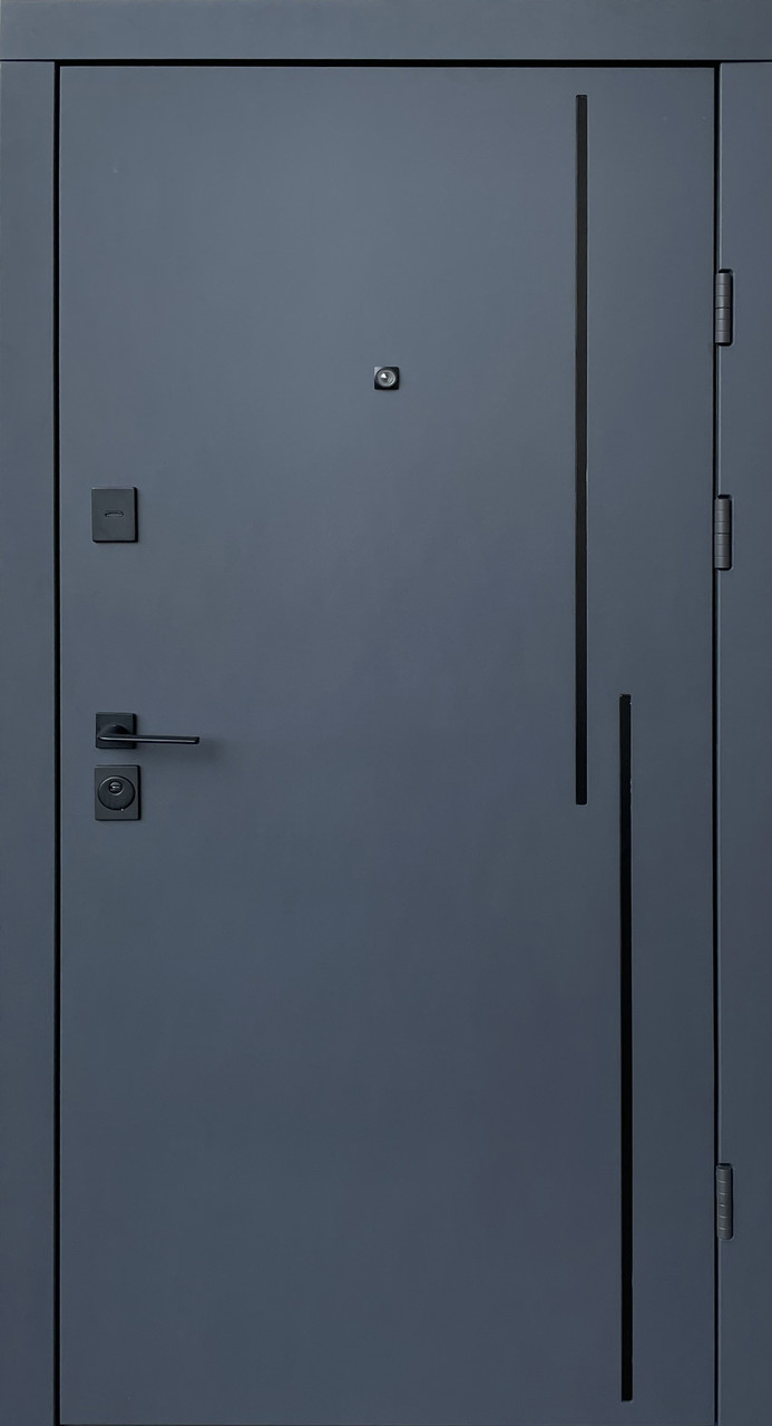 Двері вхідні в квартиру Крос двоколірна Ваш ВіД Антрацит/Білі 960,860х2050х95 Ліве/Праве, фото 1