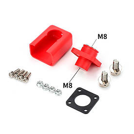 Корпусна прохідна клема М8-M8, 200A, 1000V, мідь, Red