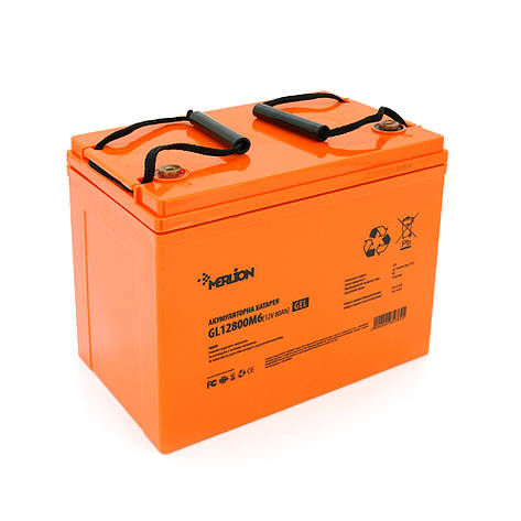 Акумуляторна батарея MERLION GL12800M6 12 V 80 Ah (260 x 165 x 210 (215)) Q1/48, фото 1