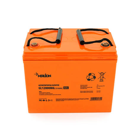 Акумуляторна батарея MERLION GL12800M6 12 V 80 Ah (260 x 165 x 210 (215)) Q1/48, фото 2