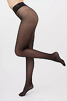 Колготки 40 ден матові з мереживним поясом на силіконі Giulia Impresso 40 чорні бежеві розміри 2 3 4, фото 3