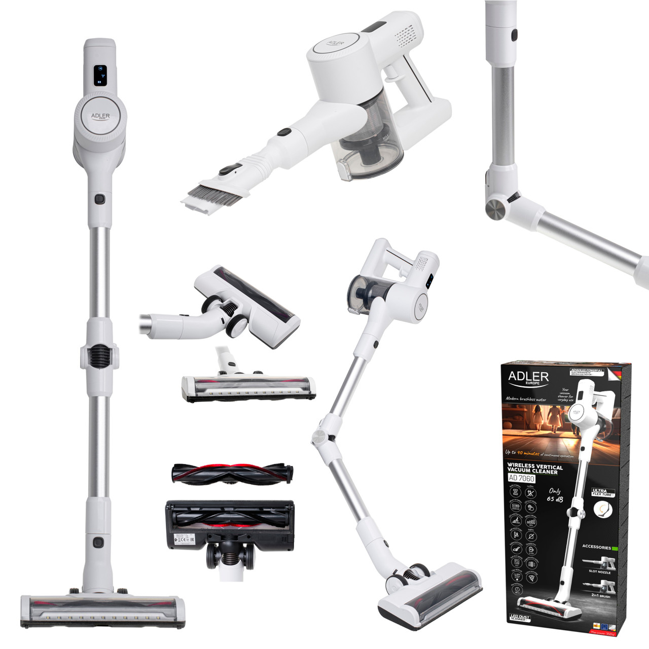 Бездротовий пилосос Adler AD 7060 — 350 Вт, складана трубка, LED, фото 1