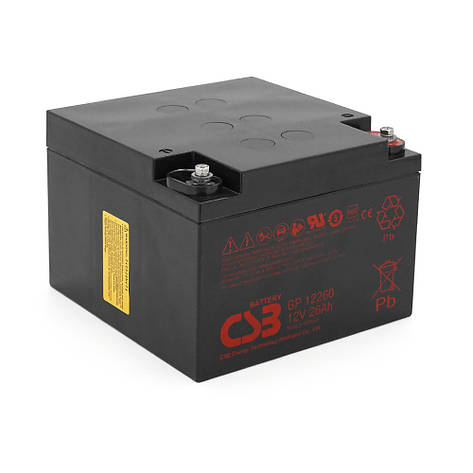 Акумуляторна батарея CSB GP12260, 12 V 26 Ah (166 х175 х125 мм),8.5 kg Q2/72 (В'ЄТНАМ), фото 1