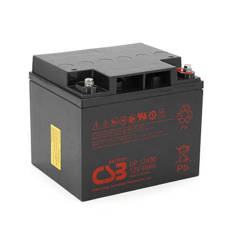 Акумуляторна батарея CSB GP12400, 12 V 40 Ah (197х166х170 мм),13 kg Q1, фото 1