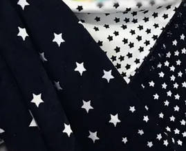 Теплий, м'який плед 200 х 240 см, двосторонній, чорний із білими зірками