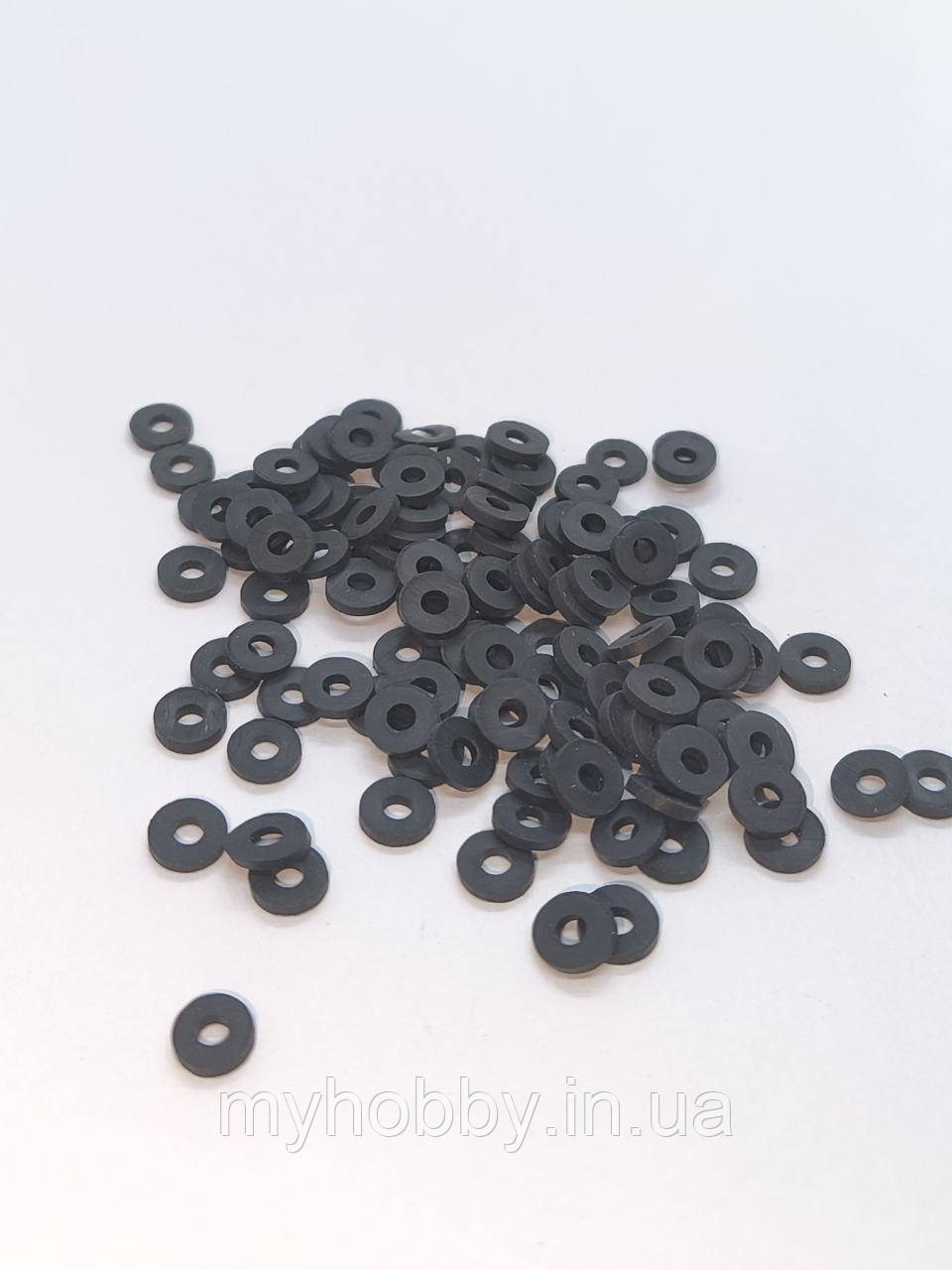 Намистини пласкі (+-150шт) Чорні, фото 1