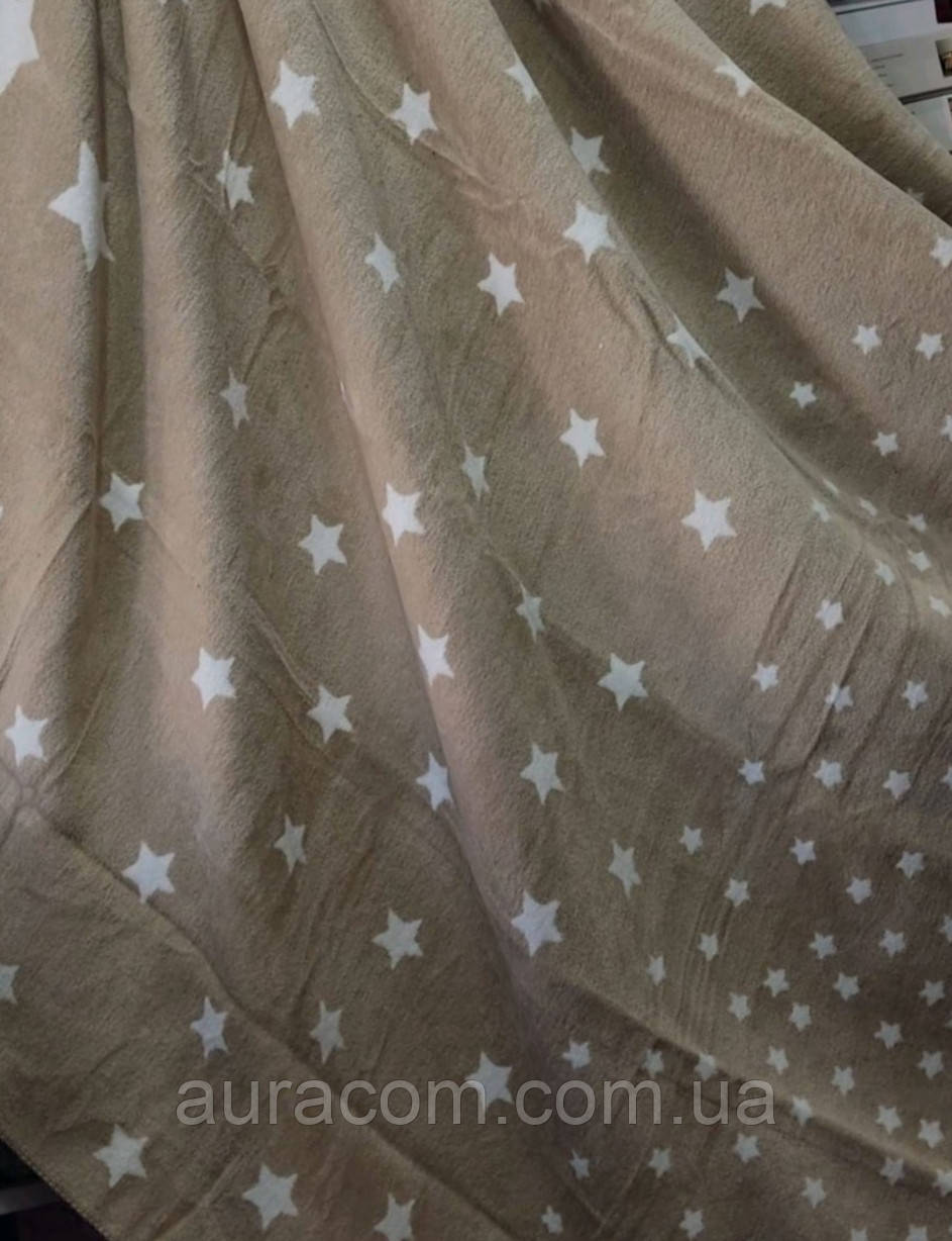 Двосторонній, турецький бавовняний плед розмір 200 х 240 см, з зірочками.,, фото 1