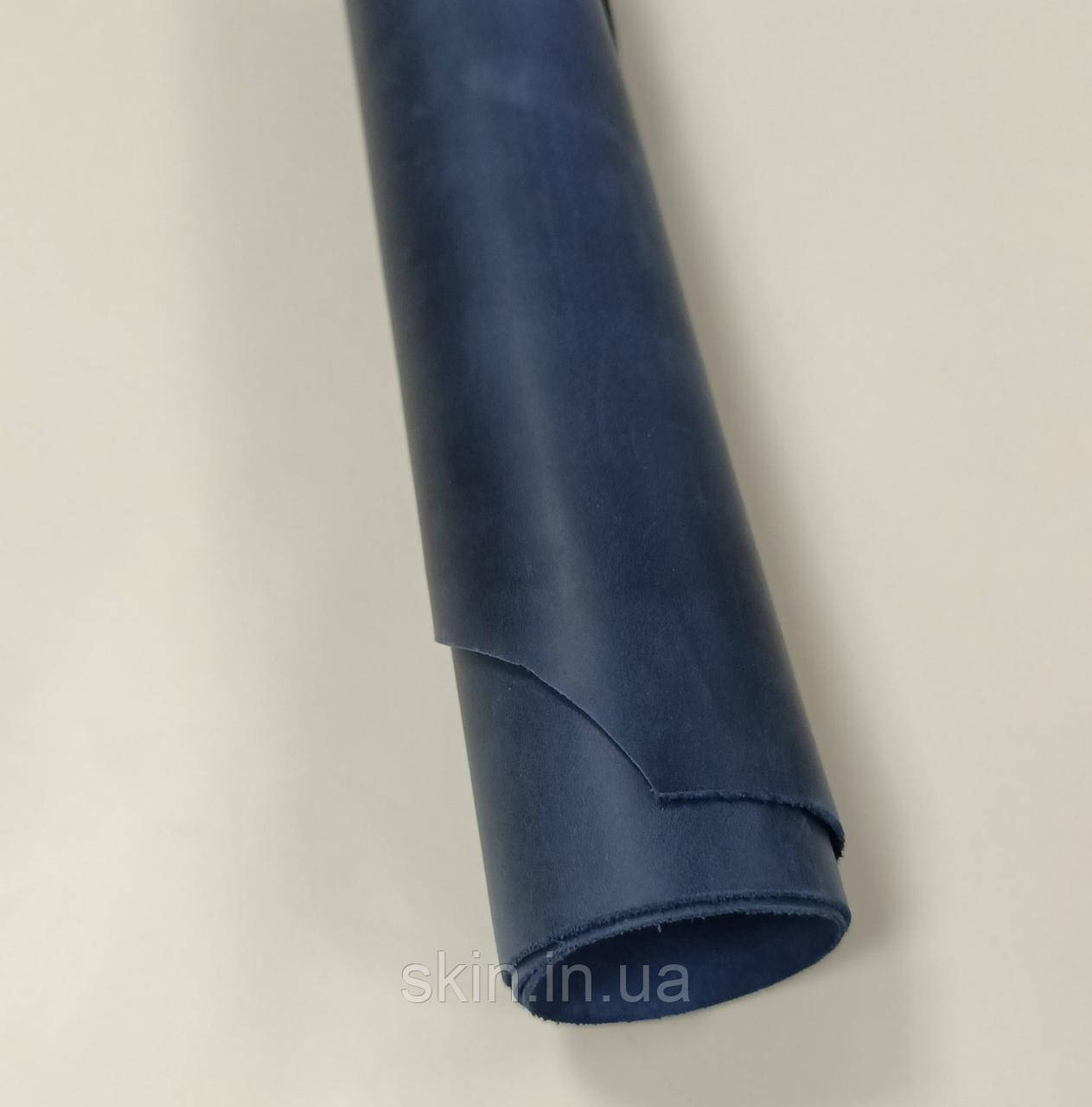 Натуральна шкіра "Крейзі Хорс", товщина - 1.5 мм, колір - синій, артикул СК 2007