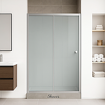 Душові двері Shower SATURN STN-782-6 190х120 см розсувні хром матове скло, фото 2