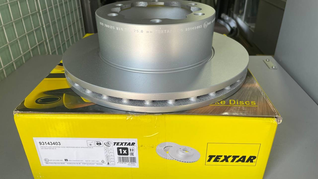 Гальмівні диски задні (спарка) Mercedes Sprinter W906 W907 VW Crafter 50 - Textar - Німеччина - 93143403 PRO, фото 1