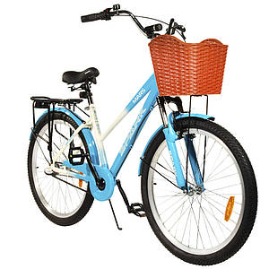 Міський велосипед SPARK PLANET-3 MARS 26", алюмінієва рама 17", 3 швидкості, багажник, кошик, Голубий