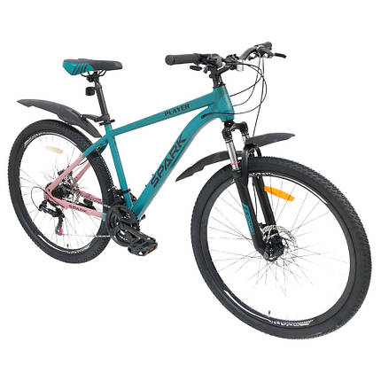 Гірський велосипед SPARK PLAYER 27,5" сталева рама 17", 21 швидкість, дискові гальма, амортизація бірюзовий, фото 1