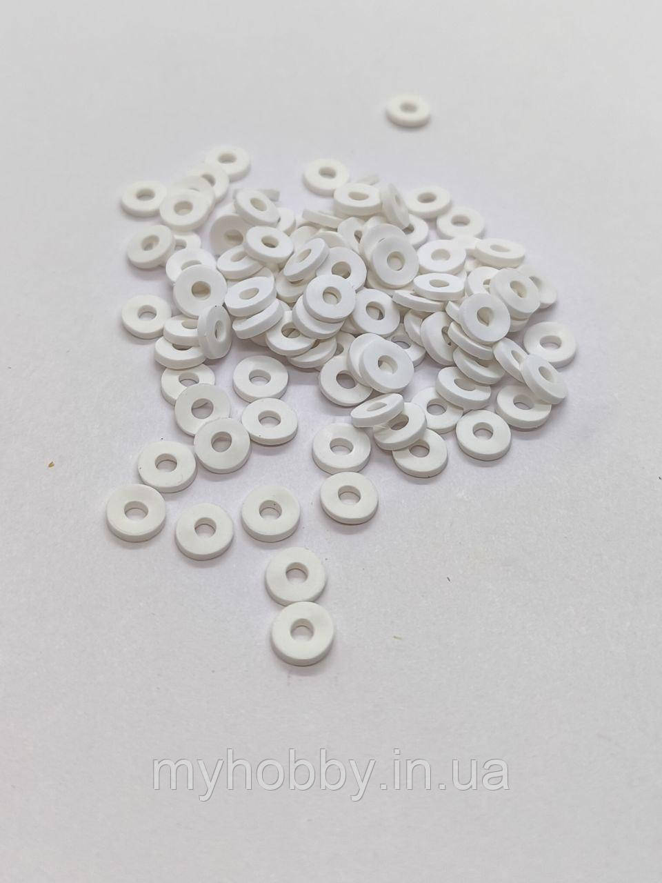 Намистини пласкі (+-150шт) Білі, фото 1