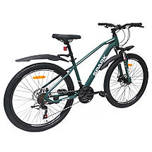 Гірський велосипед SPARK SANDSTORM 26" сталева рама 15", 21 швидкість, дискові гальма Темно зелений, фото 2