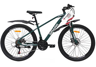 Гірський велосипед SPARK SANDSTORM 26" сталева рама 15", 21 швидкість, дискові гальма Темно зелений, фото 3