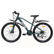 Гірський велосипед SPARK SANDSTORM 26" сталева рама 15", 21 швидкість, дискові гальма Темно зелений, фото 4