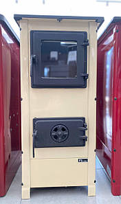 Сталева опалювальна піч буржуйка для будинку з варильною поверхнею MBS Hera бежевий