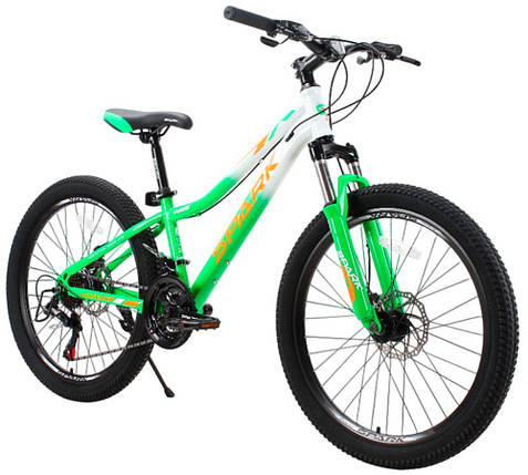 Велосипед гірський SPARK WAVE JR 24", сталева рама 12", 21 швидкість, Зеленый, фото 1