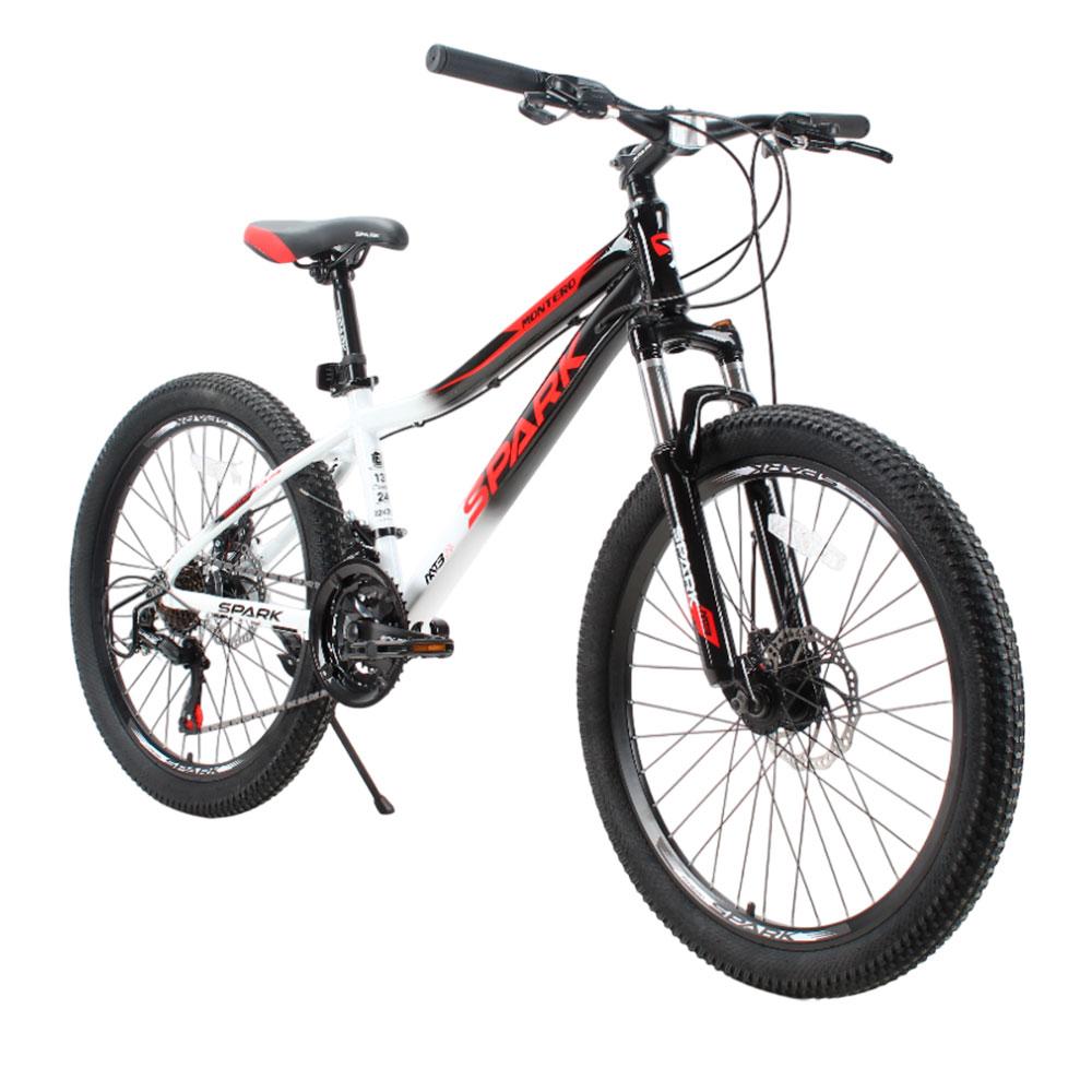 Велосипед гірський SPARK MONTERO JR 24", алюмінієва рама 13", 21 швидкість, Білий з чорним