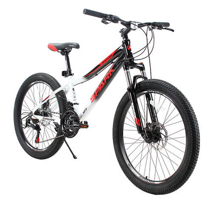 Велосипед гірський SPARK MONTERO JR 24", алюмінієва рама 13", 21 швидкість, Білий з чорним, фото 1