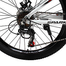 Велосипед гірський SPARK MONTERO JR 24", алюмінієва рама 13", 21 швидкість, Білий з чорним, фото 5