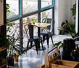 Стілець на металевому каркасі для кафе та дому PARIS 100 чорний, фото 2