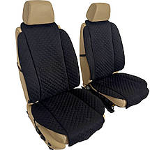 Накидки універсальні чохли - майки на передні сидіння авто з алькантари, комплект 2 шт, чорні (Широкі), фото 4