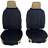 Накидки універсальні чохли - майки на передні сидіння авто з алькантари, комплект 2 шт, чорні (Широкі), фото 6