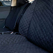 Накидки універсальні чохли - майки на передні сидіння авто з алькантари, комплект 2 шт, чорні (Широкі), фото 5