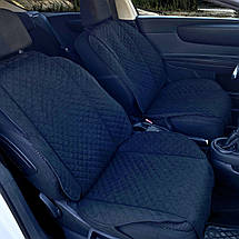 Накидки універсальні чохли - майки на передні сидіння авто з алькантари, комплект 2 шт, чорні (Широкі), фото 2