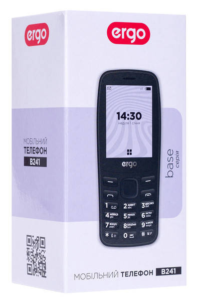 

Мобильный телефон Ergo B241 Dual Sim Black, Черный
